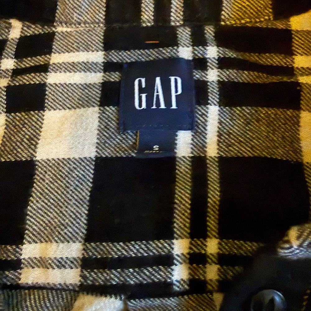 GAP Monochrome Soft Flannel Plaid Checkered Shirt (worn 1x) - Picture 2 of 3